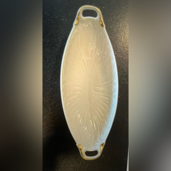 LENOX Relish Dish “Monaco” Collection Ivory Porcelain Oval 24k Gold Trim U.S.A. - Picture 4 of 11